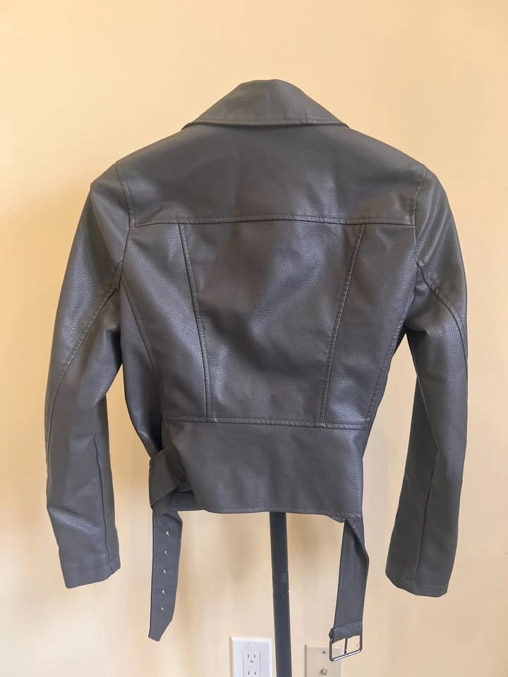 Grey faux-leather Dynamite jacket - photo 2