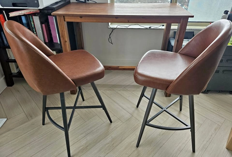 Bar Height Dinette Table & Two Swivel Bar Chair Set