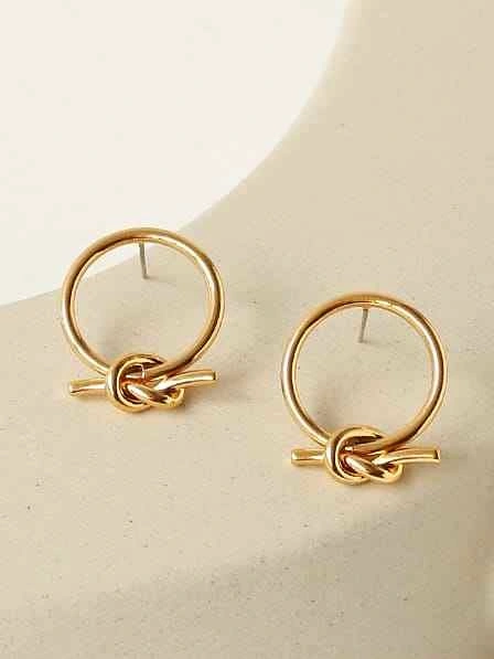 BRAND NEW Gold Knot Hoop Stud Earring