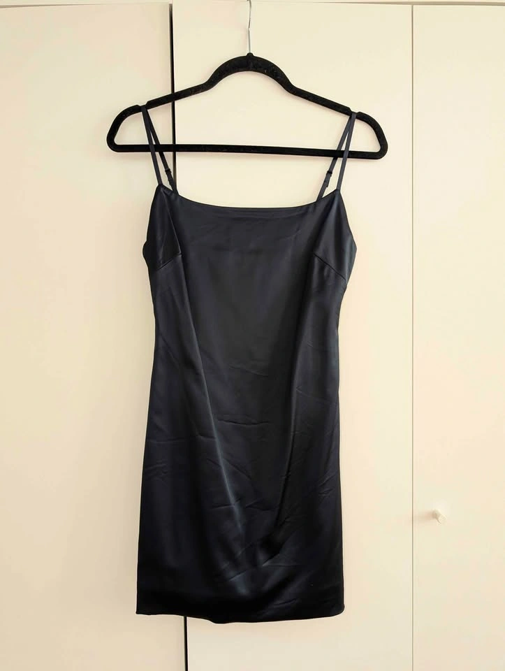 Babaton TEN Passion Satin Mini Slip Dress (Navy Blue) Size 4 - photo 3