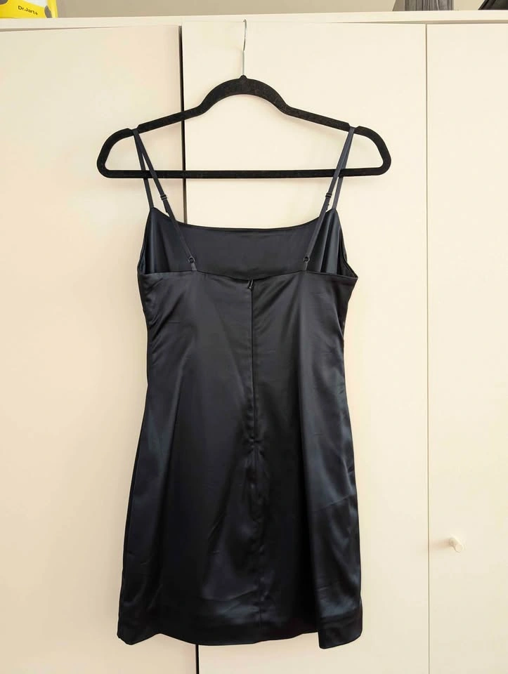 Babaton TEN Passion Satin Mini Slip Dress (Navy Blue) Size 4 - photo 4