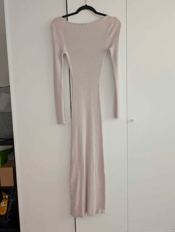 Abercrombie Ribbed Maxi Sweater Dress - Light Taupe, Size S - photo 2