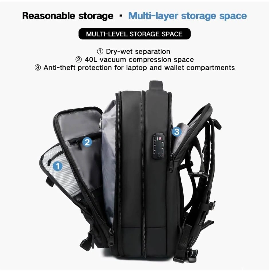 New Travel Vacuum Backpack, 60L Expandable Compression - photo 4