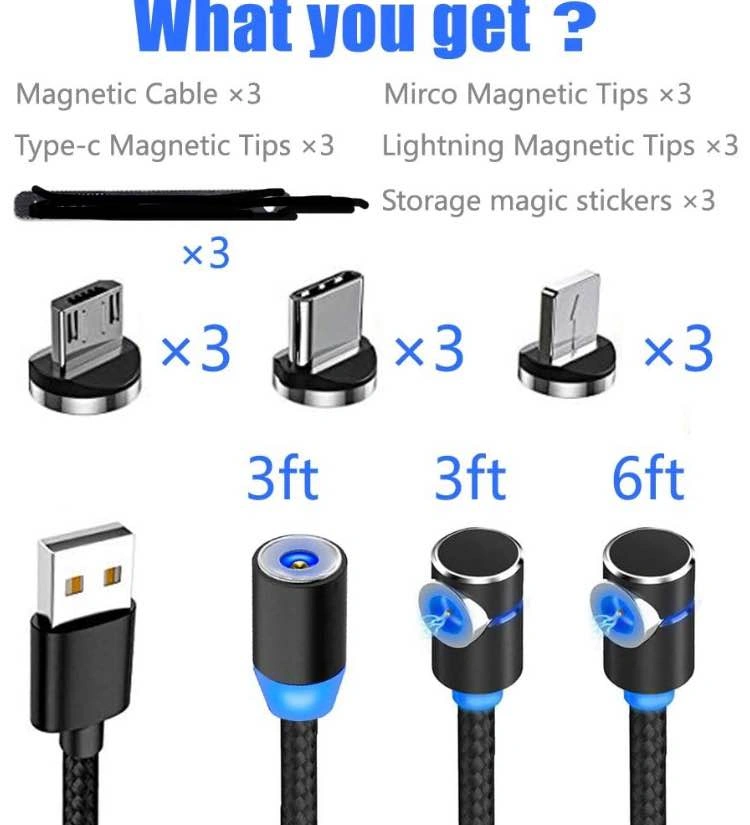 Magnetic Phone Charger Cable, 3 in 1 (3 Pack) - photo 5
