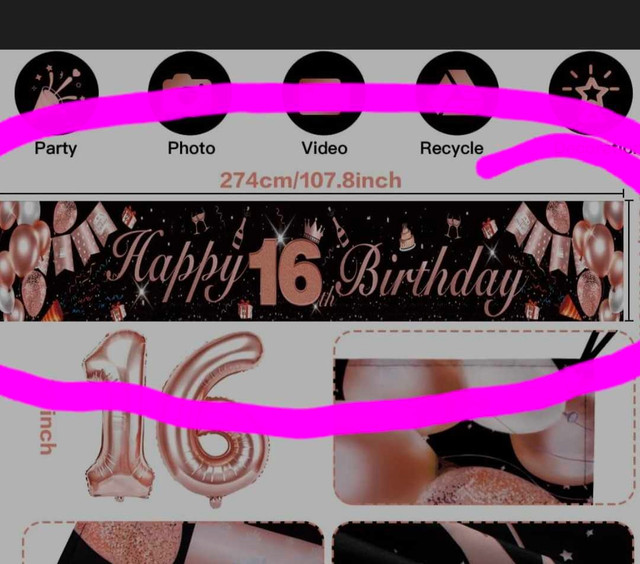 Sweet 16 Birthday Banner + Photo Sign - photo 4