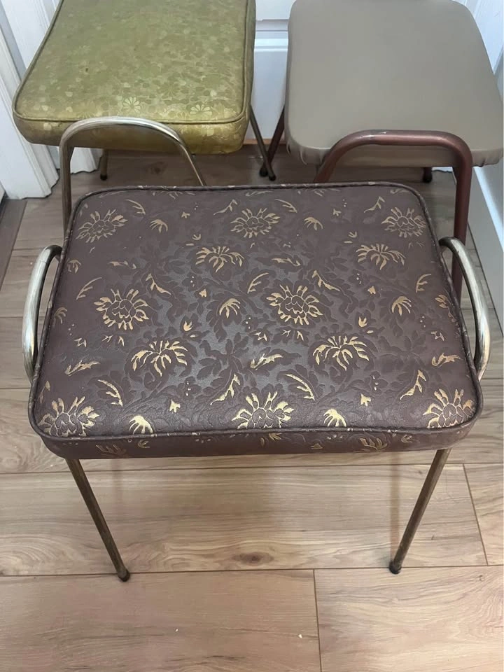 Vintage Vinyl-Metal Stacking Stools - $20 Each - photo 2