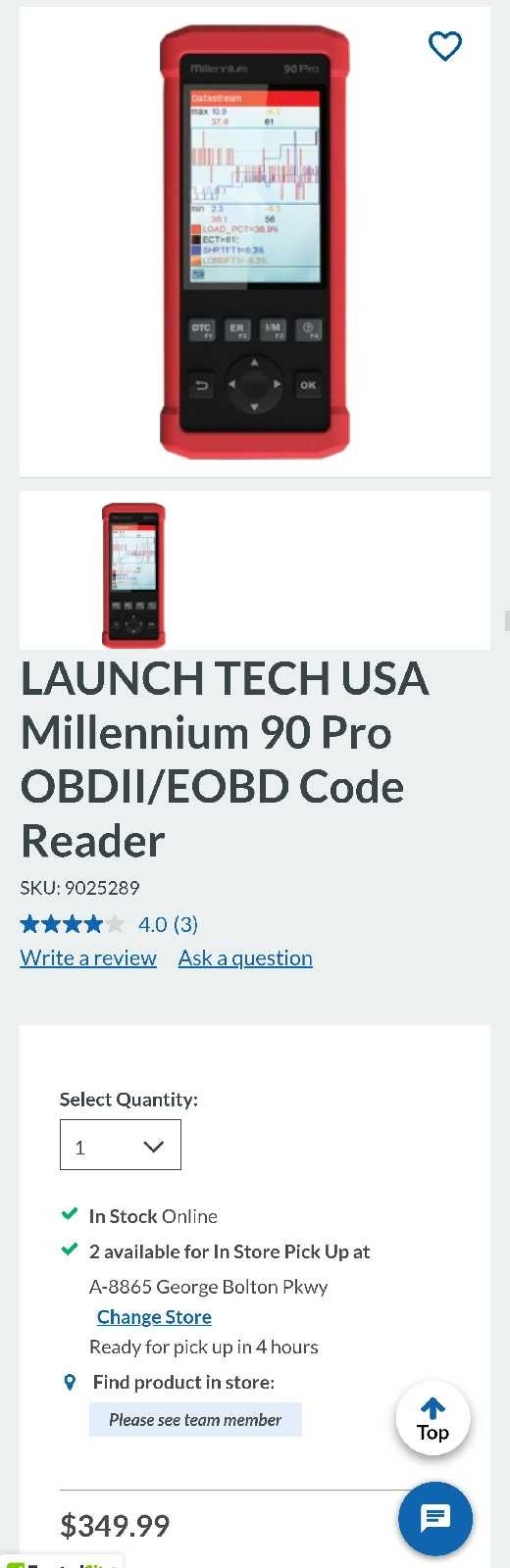 Launch Tech USA Millennium 90 Pro OBDII Code Reader - photo 2