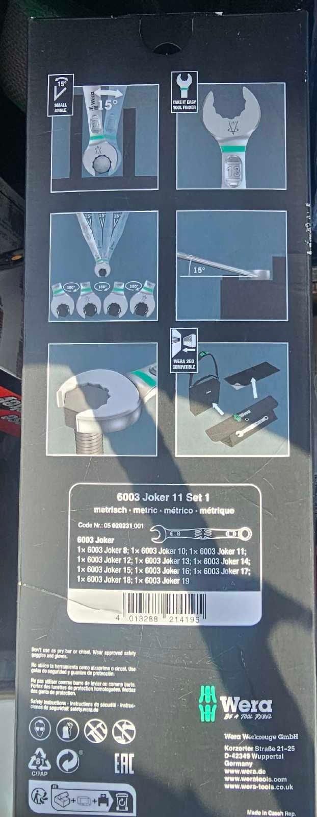 WERA 11 pc Joker Combination Wrench Set Metric 8-19mm - photo 3