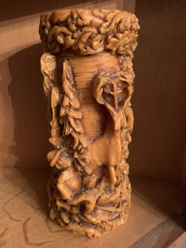 Hand carved German candle