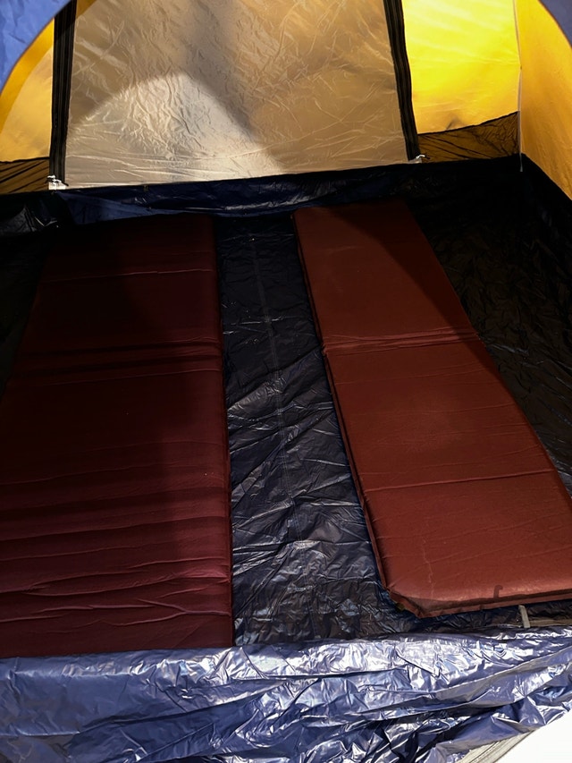 Tent and two sleeping pads