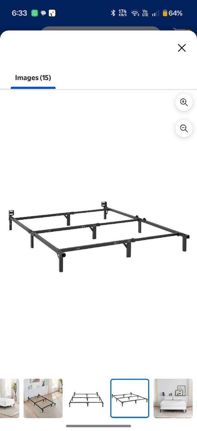 Sturdy Black Metal Bed Frame - photo 2