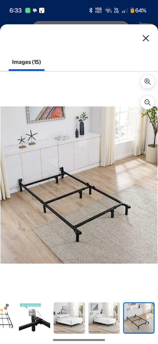 Sturdy Black Metal Bed Frame - photo 3