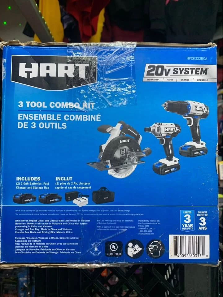 HART 20V 3 Tool Combo Kit Drill Impact Driver Saw - photo 2