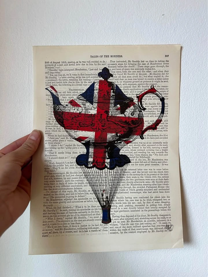 Collage Art on Vintage Book Pages - photo 2