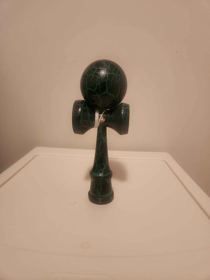 Kendama - Black and Green Crackle Pattern - photo 3
