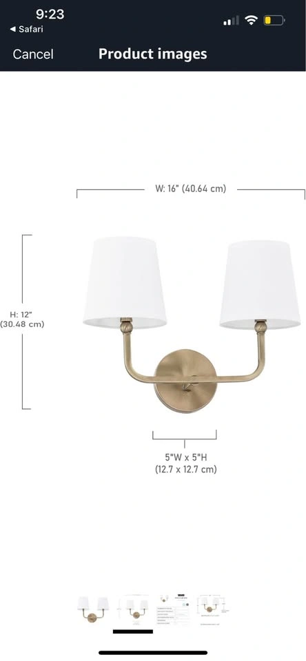 🥕 Capital Lighting Two Light Vanity Fixture - Aged Brass - photo 3