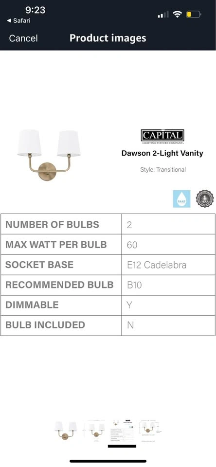 🥕 Capital Lighting Two Light Vanity Fixture - Aged Brass - photo 4