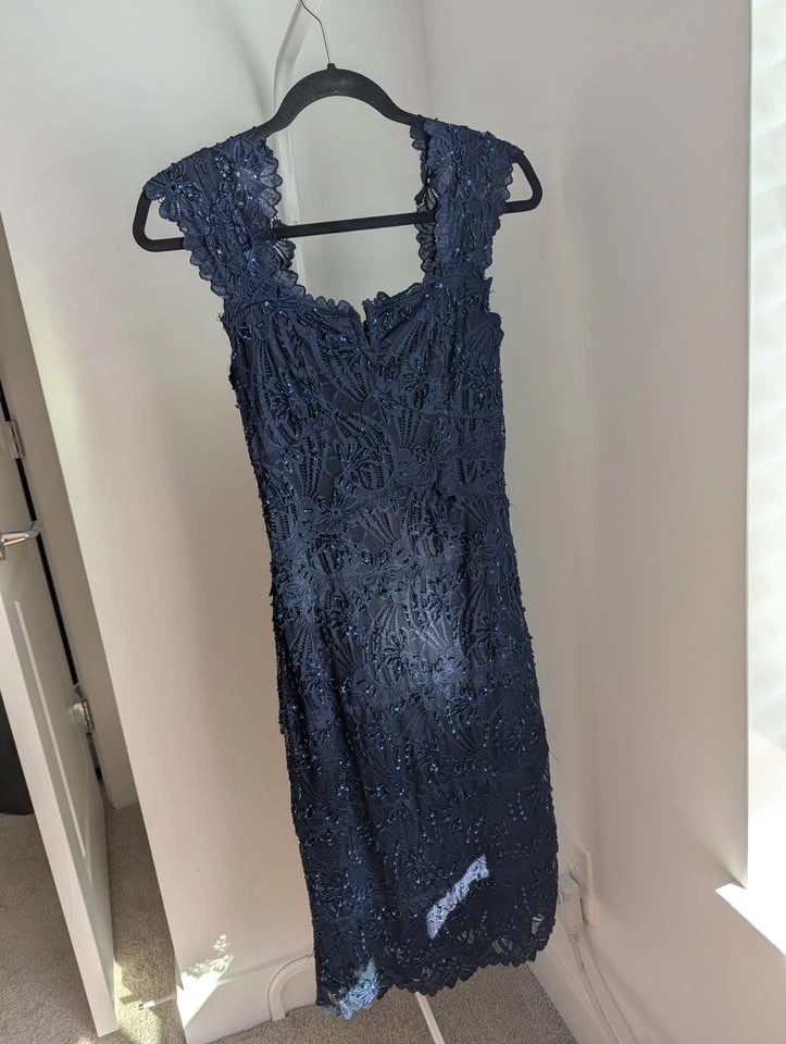 Navy Lace Beaded Dress - photo 4