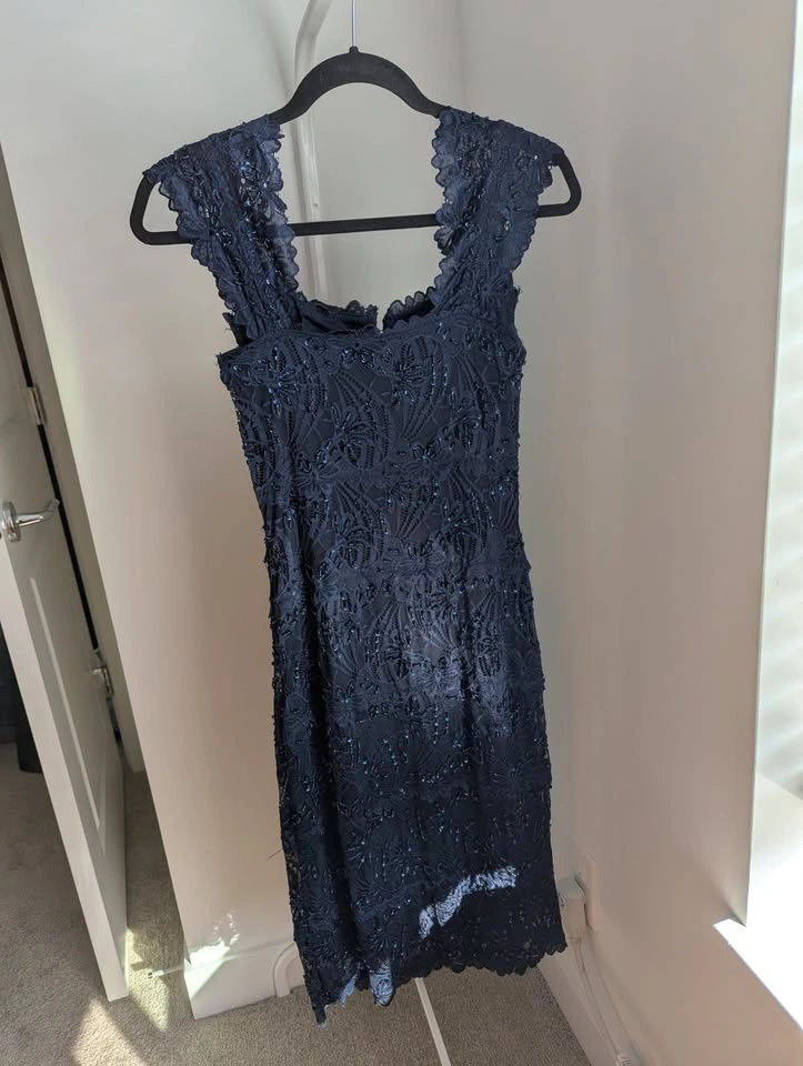 Navy Lace Beaded Dress - photo 5