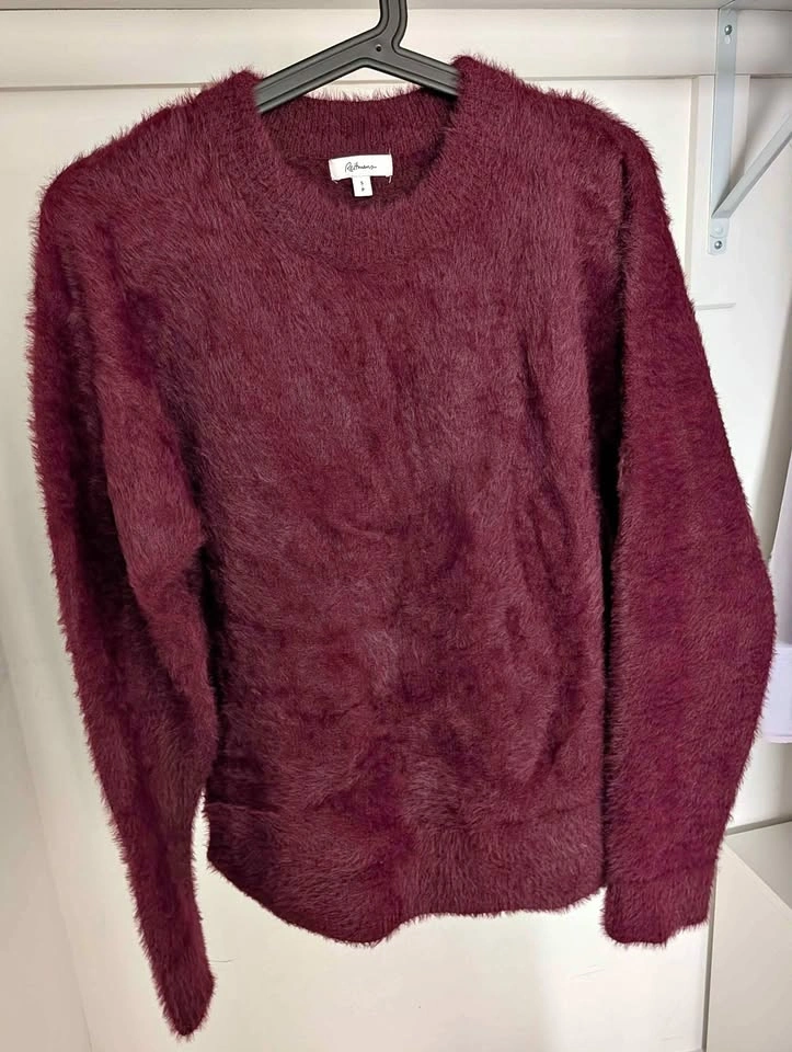 Burgundy fuzzy sweater
