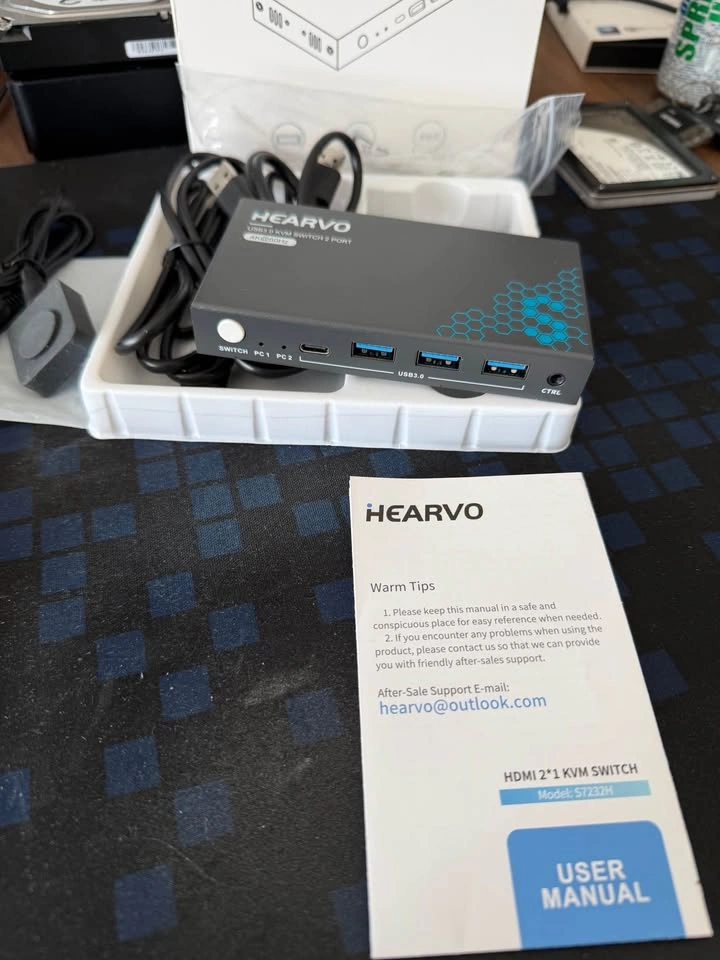 HEARVO USB 3.0 KVM Switch 2 Port 4K@60Hz ST232H - photo 2