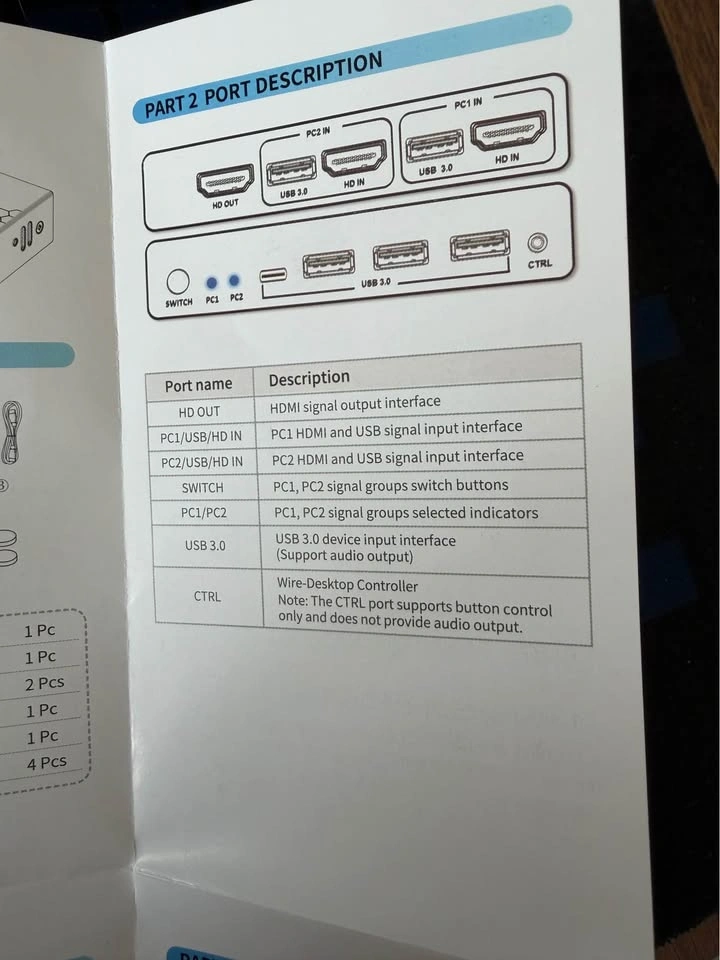 HEARVO USB 3.0 KVM Switch 2 Port 4K@60Hz ST232H - photo 4