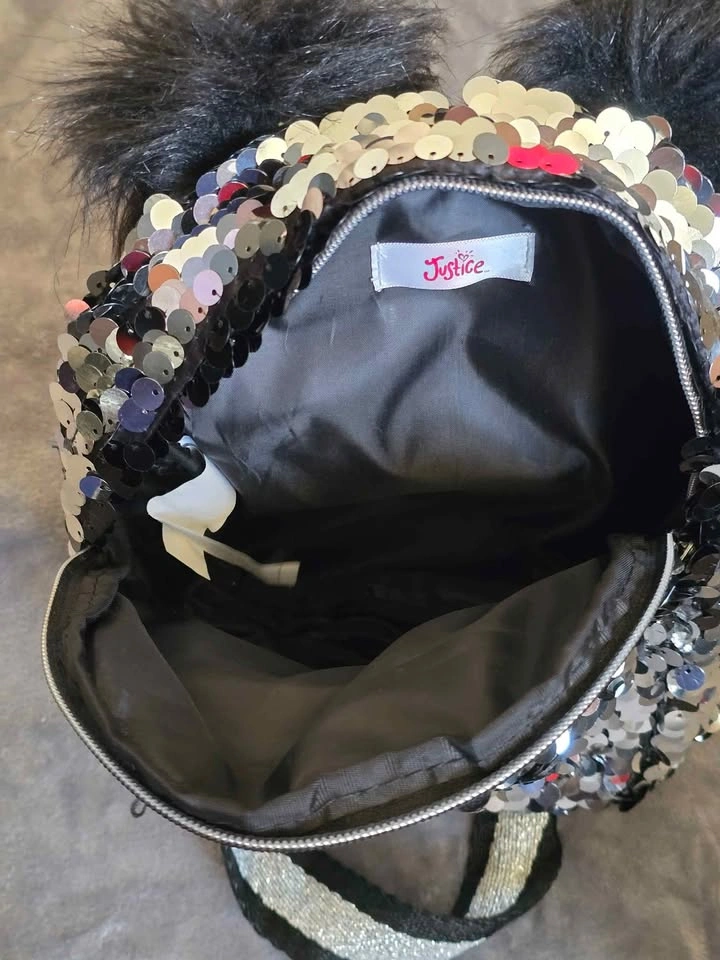 Justice Sequin Kids Backpack - I Love Pandas - photo 2