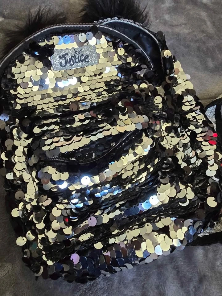 Justice Sequin Kids Backpack - I Love Pandas - photo 3