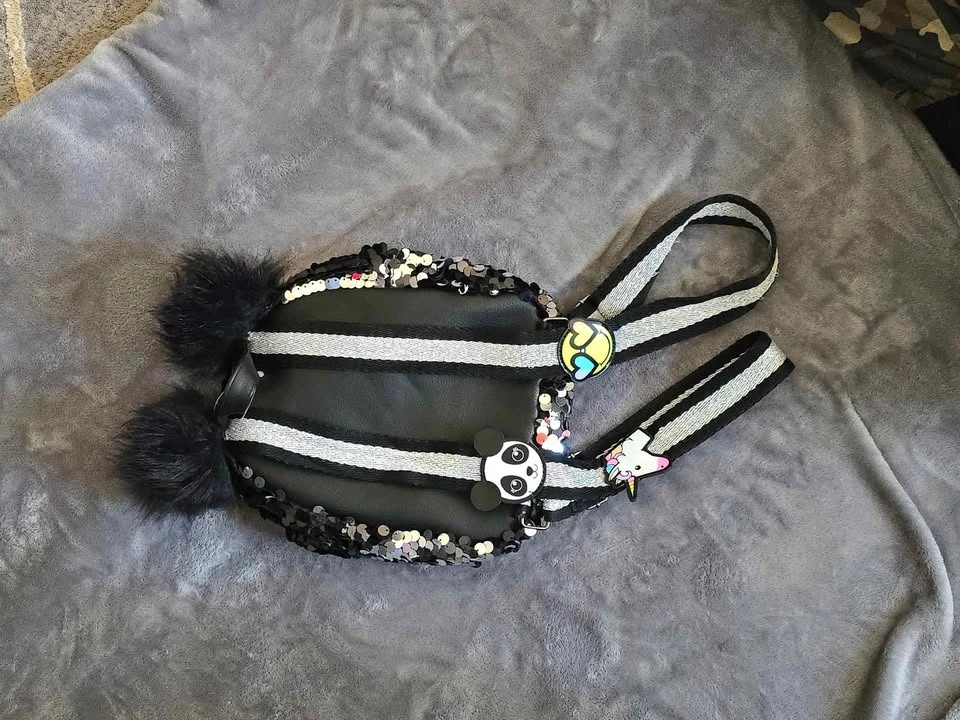 Justice Sequin Kids Backpack - I Love Pandas - photo 4