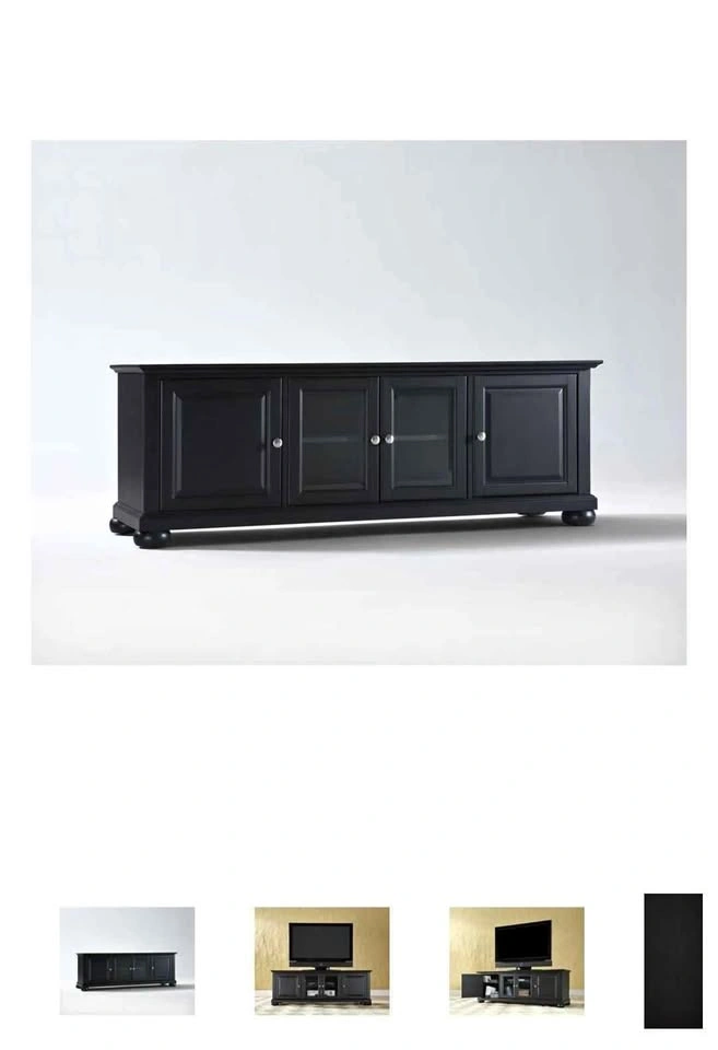 TV Stand Entertainment Center Black 76 in