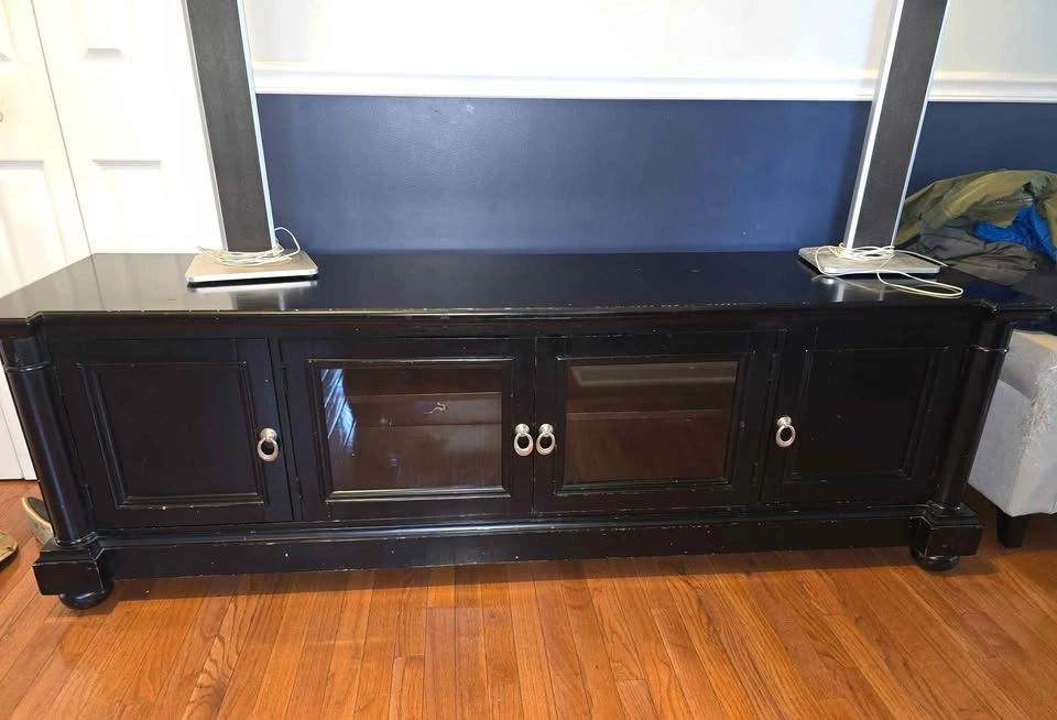 TV Stand Entertainment Center Black 76 in - photo 2