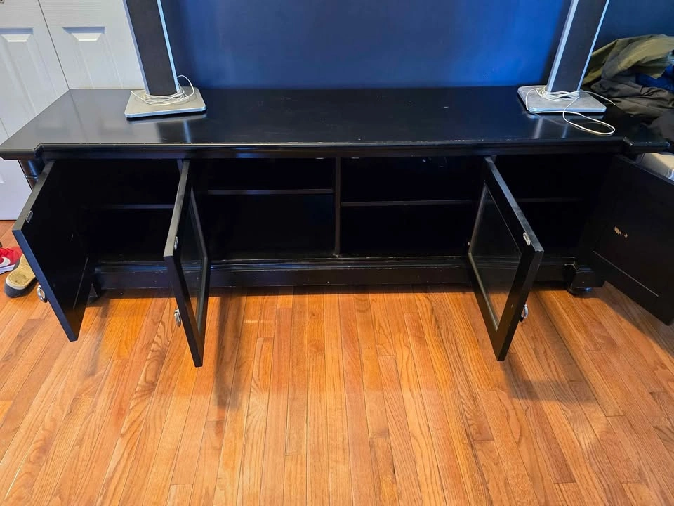 TV Stand Entertainment Center Black 76 in - photo 5