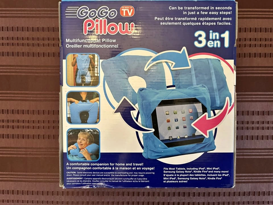 NEW GoGo Pillow 3-in-1 Travel Pillow, Tablet Holder & Cushion