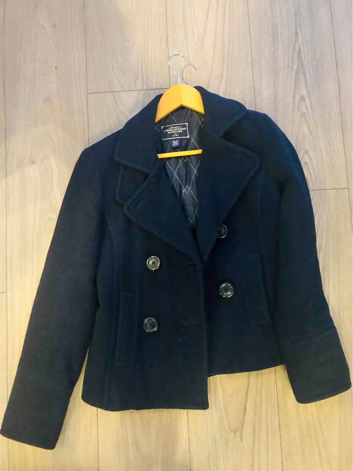 Super Cute Womans American Eagle Dark Navy Coat XS