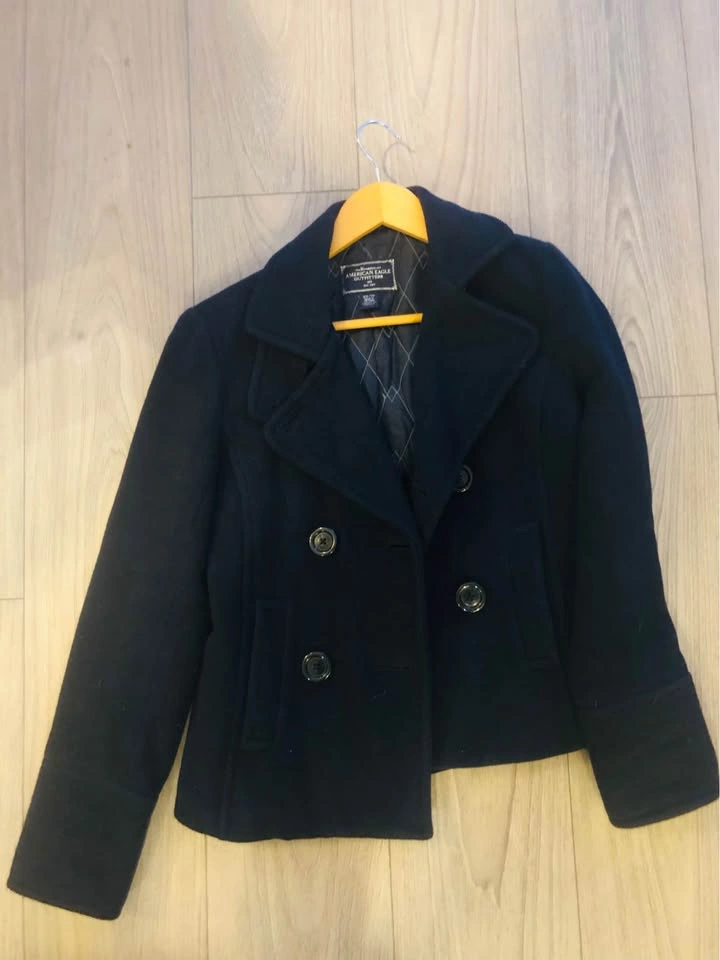 Super Cute Womans American Eagle Dark Navy Coat XS - photo 2