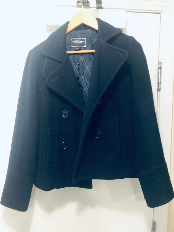 Super Cute Womans American Eagle Dark Navy Coat XS - photo 3