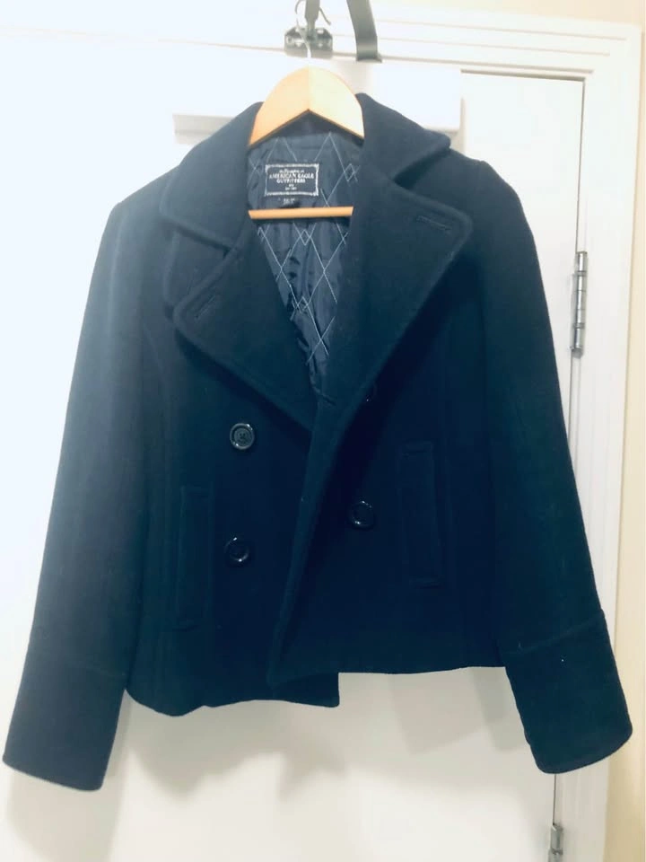 Super Cute Womans American Eagle Dark Navy Coat XS - photo 4