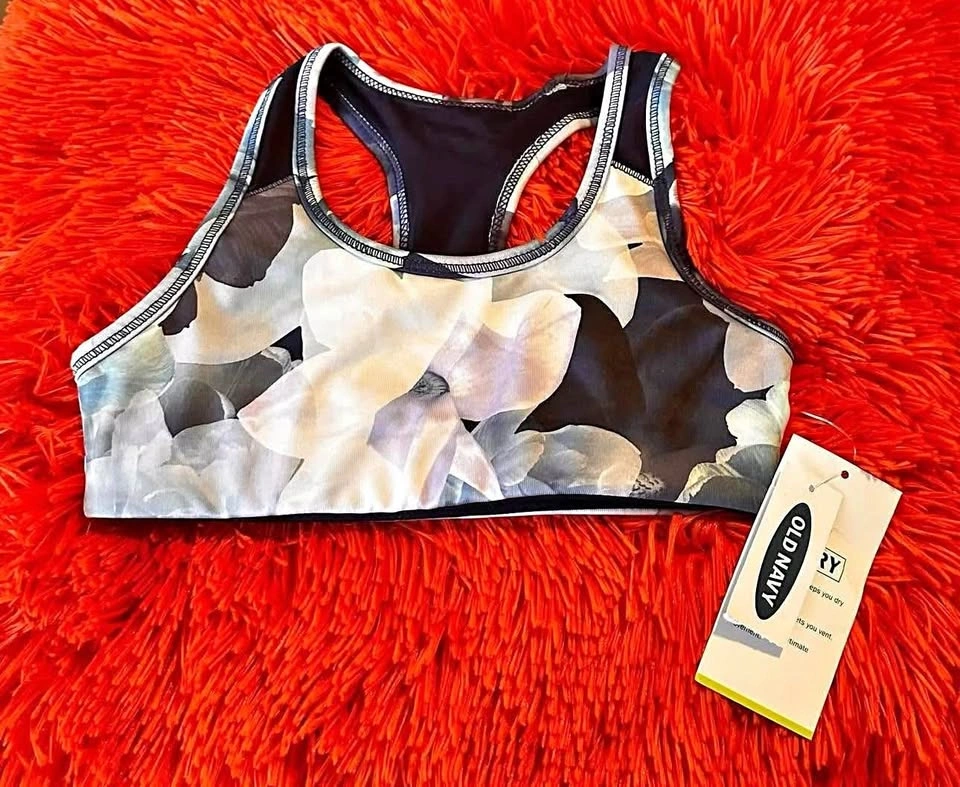 GIRLS SPORTS BRA - SIZES XS & LARGE - OLD NAVY