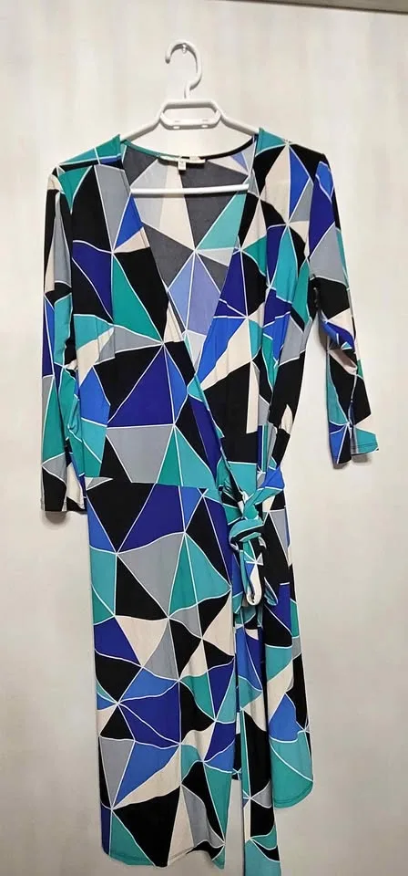 Women's Evan Picone Wrap Dress Size 14 thumbnail