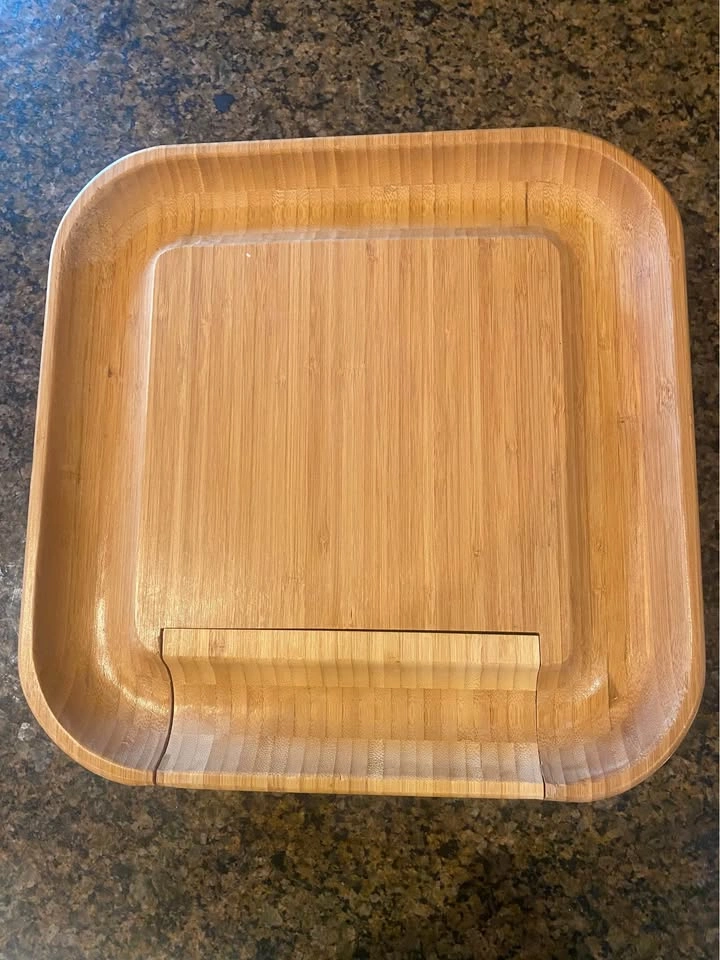 Bamboo Cheese Serving Board with Knife Drawer & Utensils - photo 2