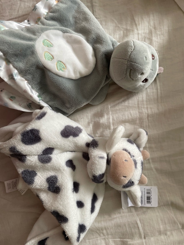 Baby Dino and cow snuggler / loveys 🥕