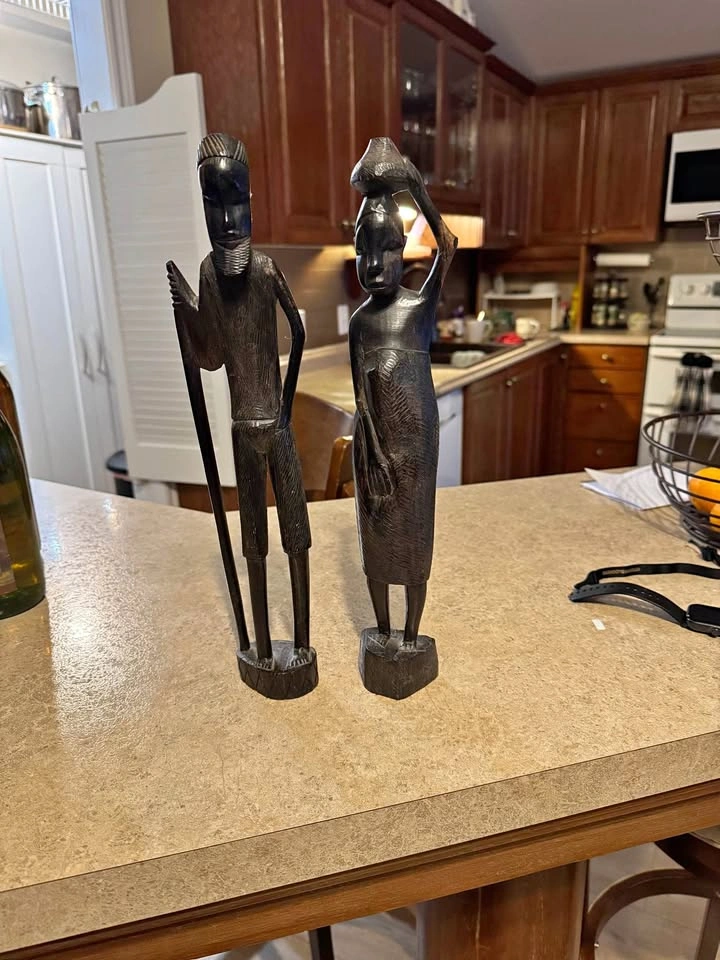 Ebony African carved figures.