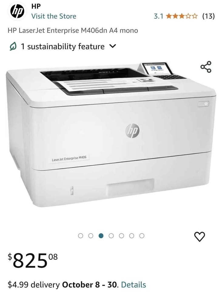HP LASERJET M406 PRINTER WITH TONER ( Used- Like New) - photo 2