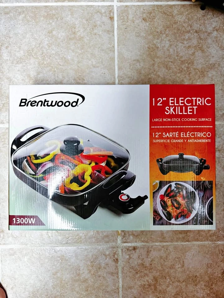 Brentwood 12” Electric Skillet Fry Pan Non-Stick 1300W