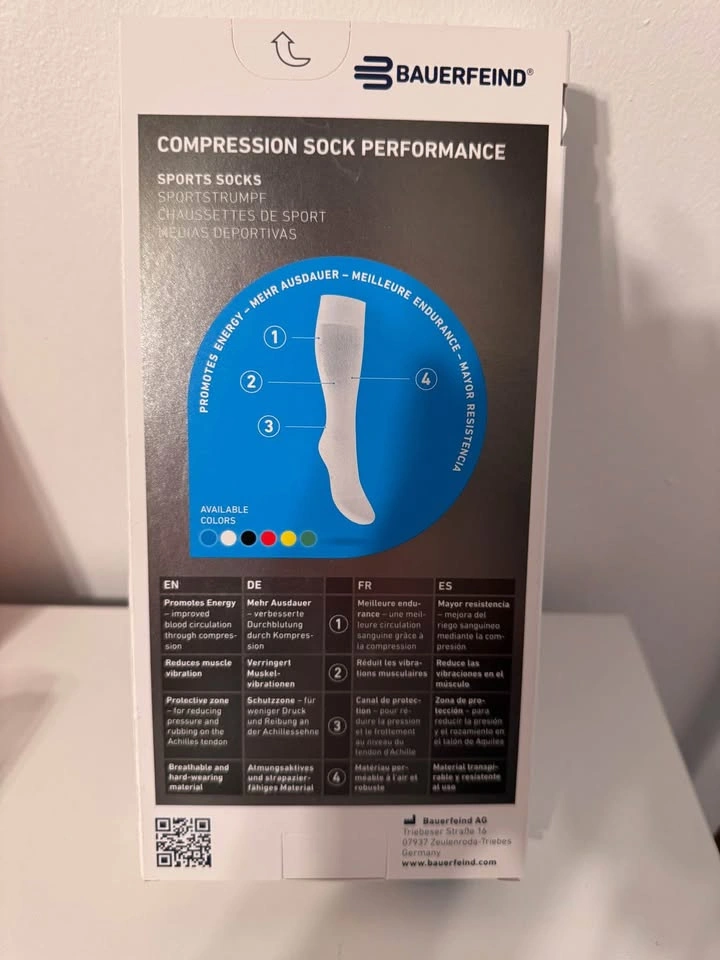 Bauerfeind Compression Socks Size M Athletic Running Recovery NE - photo 2