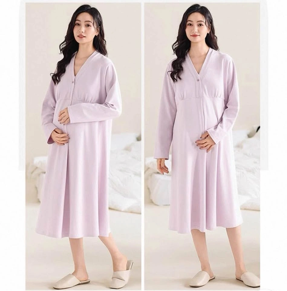Maternity Nursing Dress - Pink Cotton - photo 2