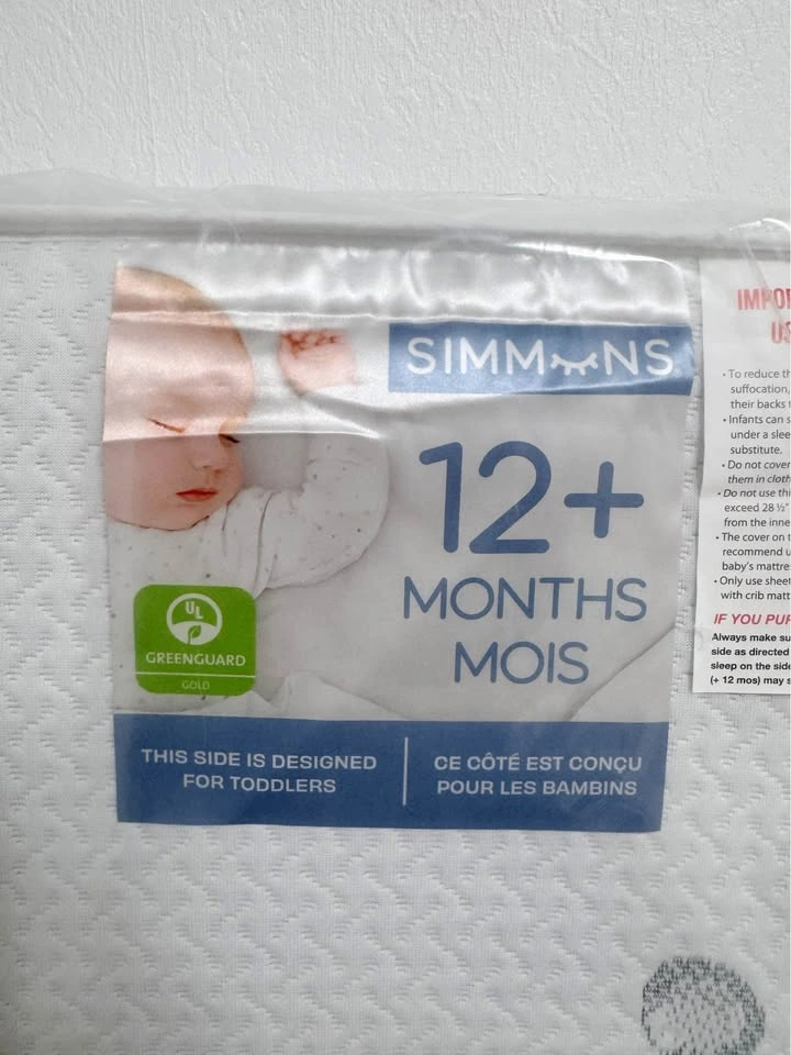 Simmons Crib Mattress Infant Toddler Dual Sided Waterproof NEW - photo 3