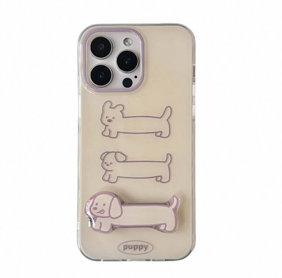 iPhone 15 Pro Case Clear Shockproof with Cute Kickstand