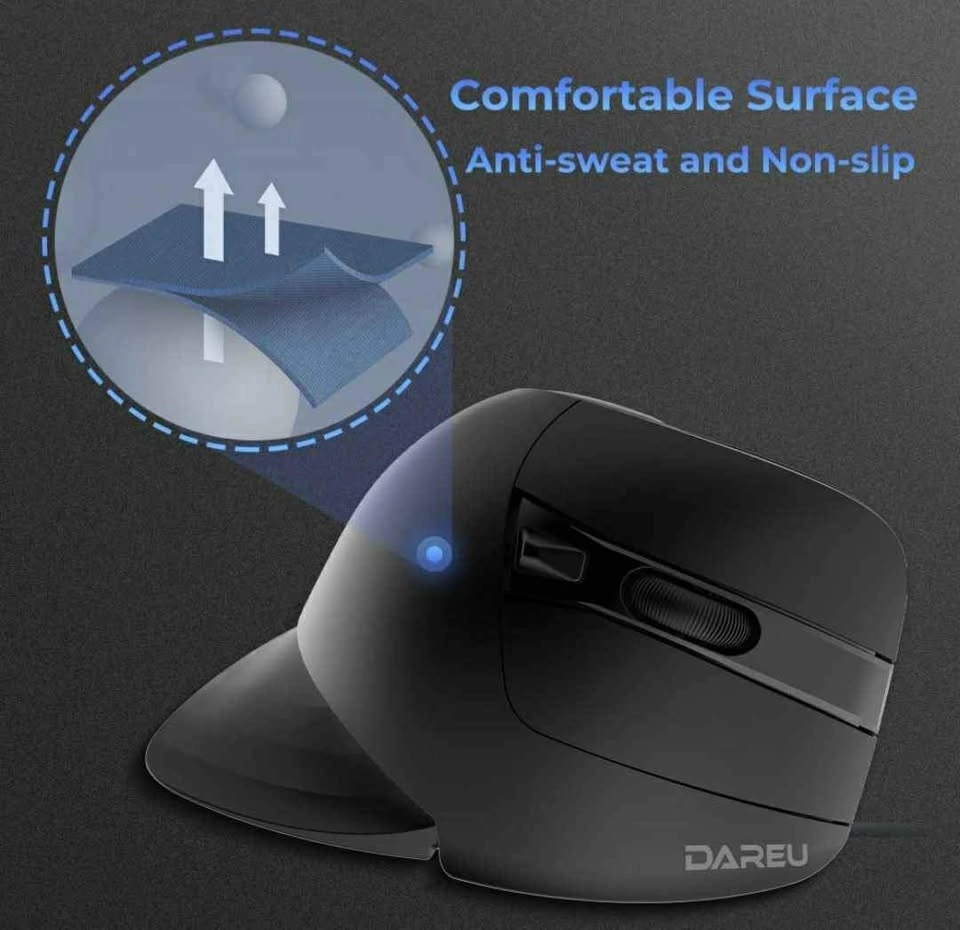 DAREU Vertical Ergonomic Mouse - Lightweight, RGB, USB - photo 4