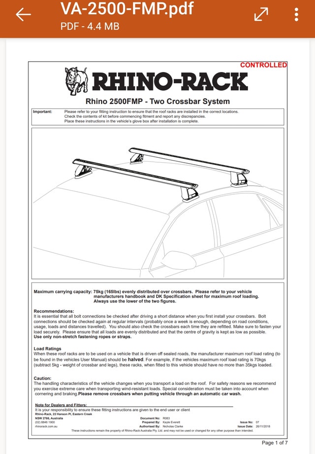 Rhino-Rack Vortex 2500 RS Roof Racks - photo 4